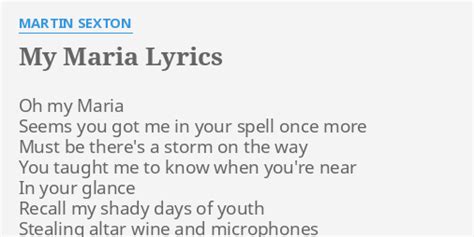 my maria lyrics|my maria original.